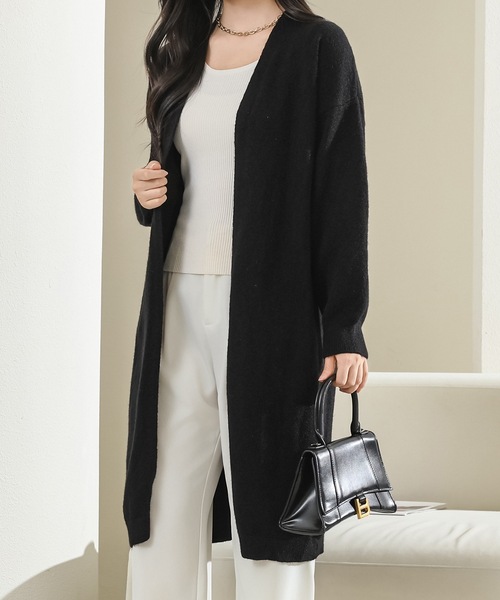ラウンジドレス☆カシミア混ロングカーディガン Loungedress - ラウンジドレス☆カシミア混ロングカーディガンの通販