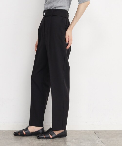 THE SHOP TK パンツ 「美シルエット/スタイルUP」ベルト付テーパード
