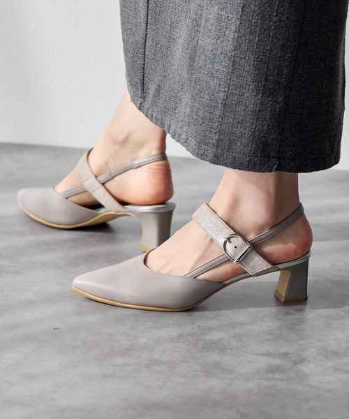 パンプス 「Made in Japan」ポインテッドトゥバックストラップパンプス/641236 レディースファッション
