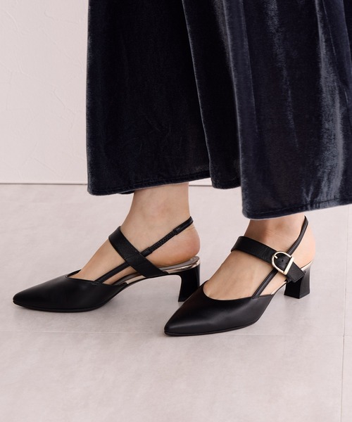 パンプス 「Made in Japan」ポインテッドトゥバックストラップパンプス/641236 レディースファッション