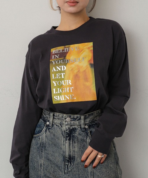 日*1様 LGB ロングTシャツ レディース0 SENSE OF PLACE by URBAN RESEARCH tシャツ グラフィックロングT