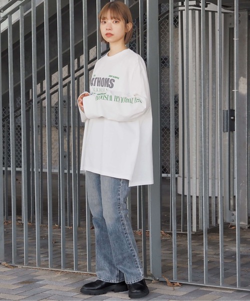 tiptop tシャツ ヴィンテージプリントBIGロンT レディース