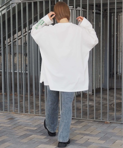 tiptop tシャツ ヴィンテージプリントBIGロンT レディース