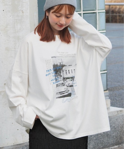 売れ筋商品|||ビーヤング Tシャツ レディース トップス BYPESINA - Long sleeved top - string tiptop tシャツ ヴィンテージプリントBIGロンT レディース