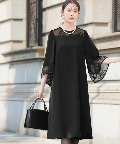 Flolia（フロリア） 喪服 ワンピース 「喪服・礼服」レース切替え