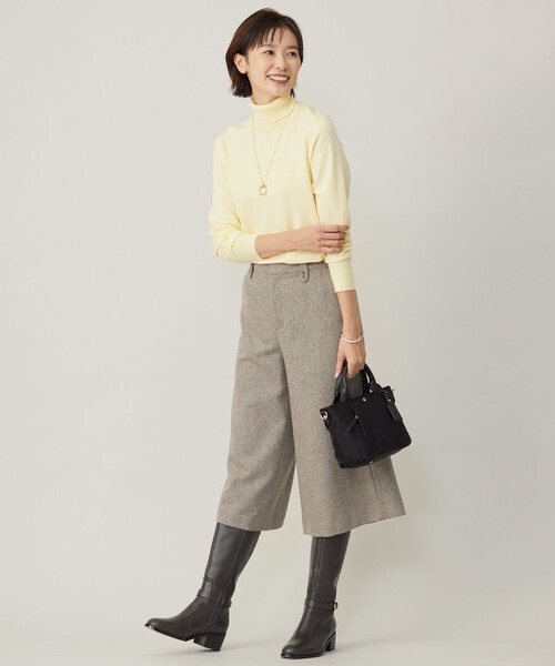 パンツ 「WEB限定」ネップヘリンボーン ガウチョ レディース