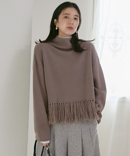 ニット セーター 「SLOW/一部店舗限定」ニットトータル フリンジ ニット レディース 23区 ニット セーター 「SLOW/一部店舗限定」ニットトータル