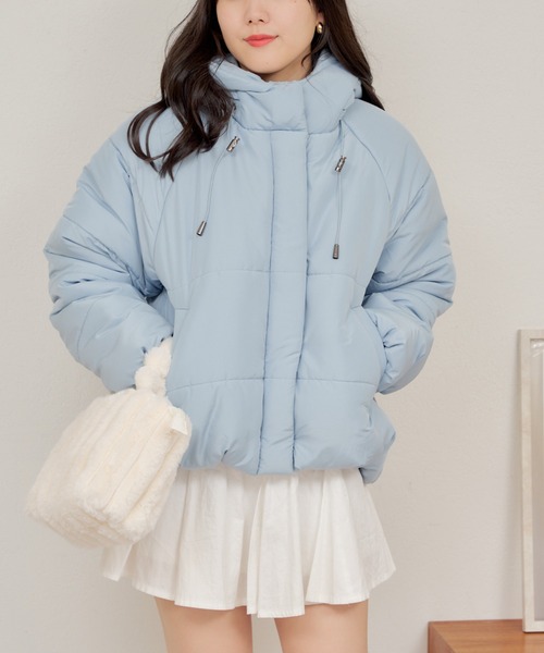 週末セール❗️新品 マンシングウェア防風 ダウンブルゾン レディース水色 ドットM Remind me and forever（リマインドミーアンドフォーエバー） ダウン