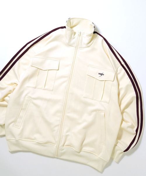 おしゃれスタ ジャージ 「Soupy Soupy」sleeve line one point logo