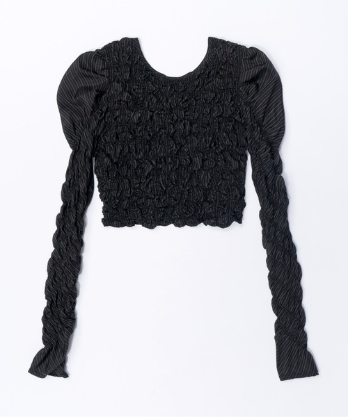 MAISON SPECIAL◆長袖ブラウス/FREE/ポリエステル/BLK/21221315109 MAISON SPECIAL 「MAISON SPECIAL」 長袖ブラウス FREE ブラック