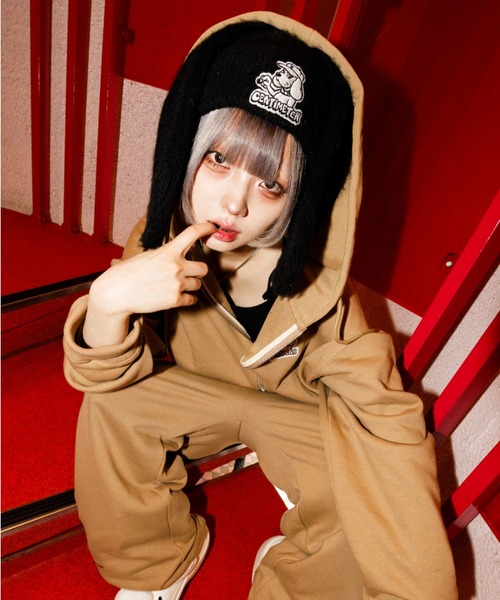 eLfinFolk】Beast Beanie-black ニット帽 耳付き Beast Beanie II