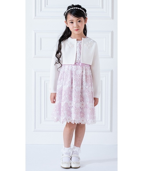 mezzo piano ワンピース ケミカル花レース ワンピース キッズ 子供服