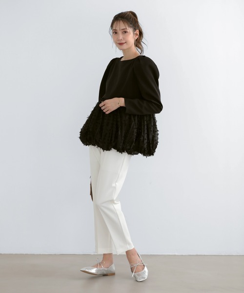 MERAKI ブラウス シャツ レース切り替えブラウス レディース