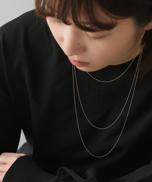 Lilas ネックレス スパイラルアズキチェーン65cmネックレス K10 