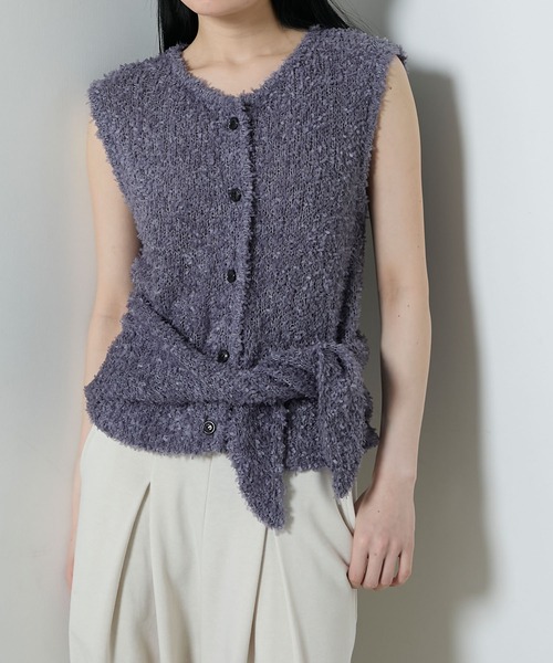 le ELMi ベスト ジレ Summer knit vest ＆ multi scarf set
