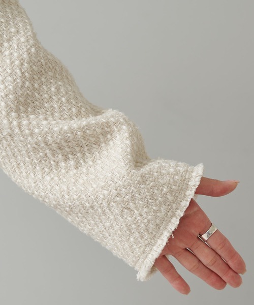 「PUAL CE CIN」 ツイードジャケット FREE アイボリー レディース_画像6