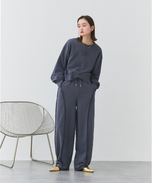 ad thie（アドティエ） トレーナー スウェット アウトシーム 刺繍ロゴ