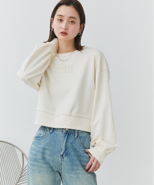 ad thie トレーナー スウェット アウトシーム 刺繍ロゴ