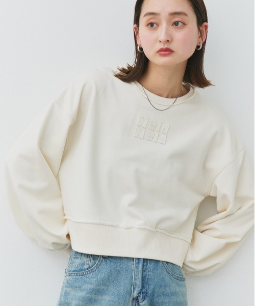 Ado レディーストレーナー ad thie トレーナー スウェット アウトシーム 刺繍ロゴ