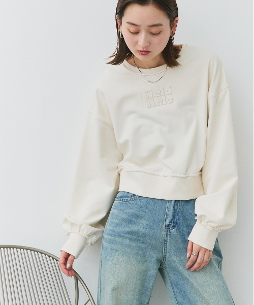 ad thie（アドティエ） トレーナー スウェット アウトシーム 刺繍ロゴ