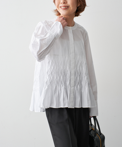 【極美品】ne Quittez pas ヌキテパ ブラウス Cotton Poplin Wave Tuck Blouse | Pasand by ne Quittez pas