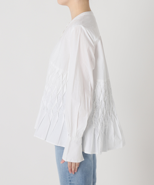 ne Quittez pas ヌキテパ　フリルブラウス　White 完売品 Cotton Organza Frill Collar Blouse | Pasand by ne Quittez