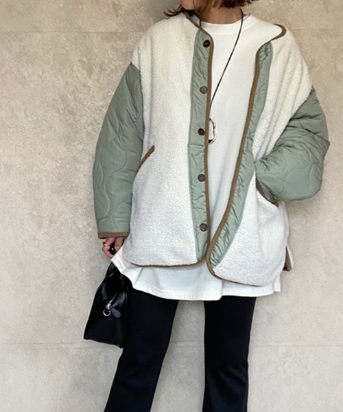 「ECRIRE」 ノーカラージャケット M ブラウン レディース_画像6