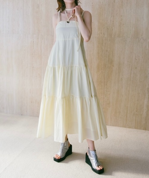 ワンピース Eyelet Tiered Dress/アイレットティアードドレス | sahara | 01