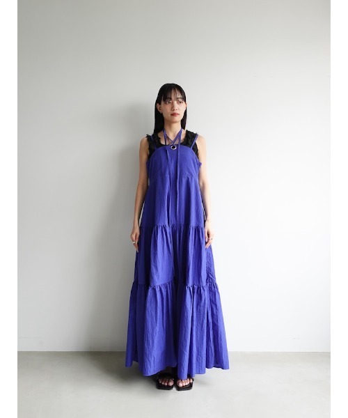 sahara ワンピース Eyelet Tiered Dress/アイレットティアード