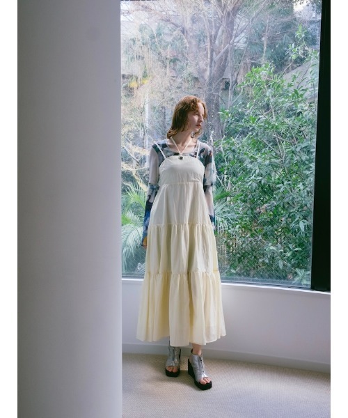 sahara ワンピース Eyelet Tiered Dress/アイレットティアード