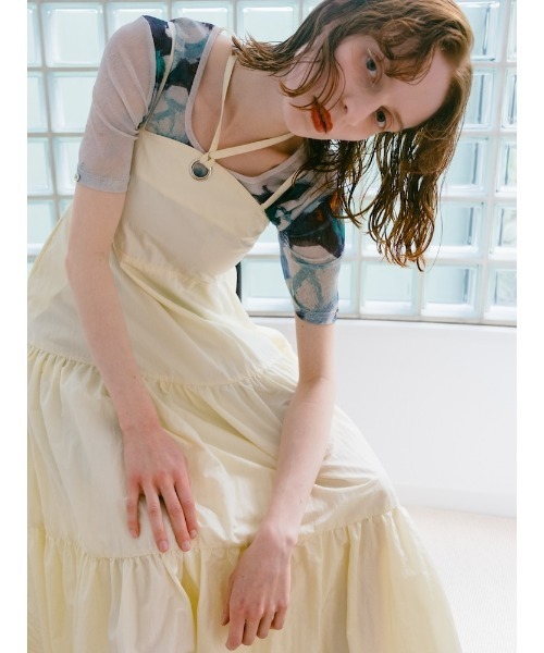 sahara ワンピース Eyelet Tiered Dress/アイレットティアード