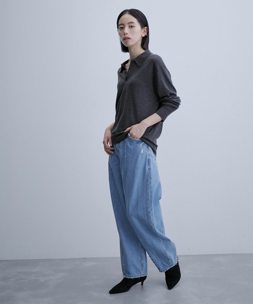 「JOHN SMEDLEY」 長袖ニット S ブルー系その他6 レディース_画像3