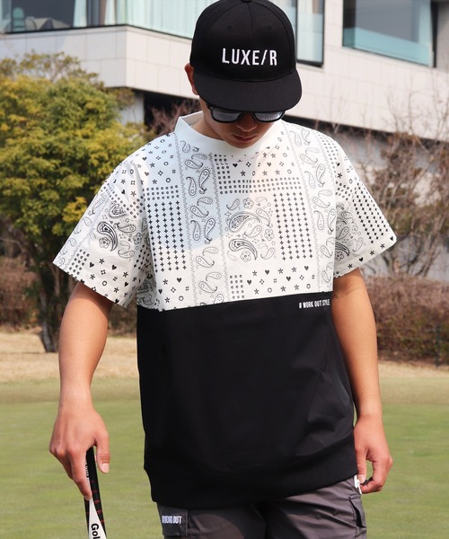 【一部予約！】 tシャツ (RM)「LUXE/R GOLF」ストレッチ クロス ペイズリー柄 メンズウェア
