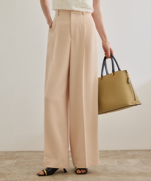 ROPE'（ロペ） パンツ 「美人パンツ」ダブルクロスワイドパンツ