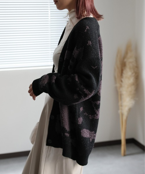 「ap retro」 ニットカーディガン FREE グレー レディース_画像4