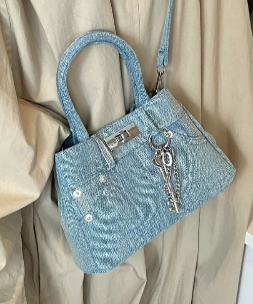 DIAVEL ハンドバッグ Y2Kデニムライク防水2WAYバッグ｜夏のビーチもOK