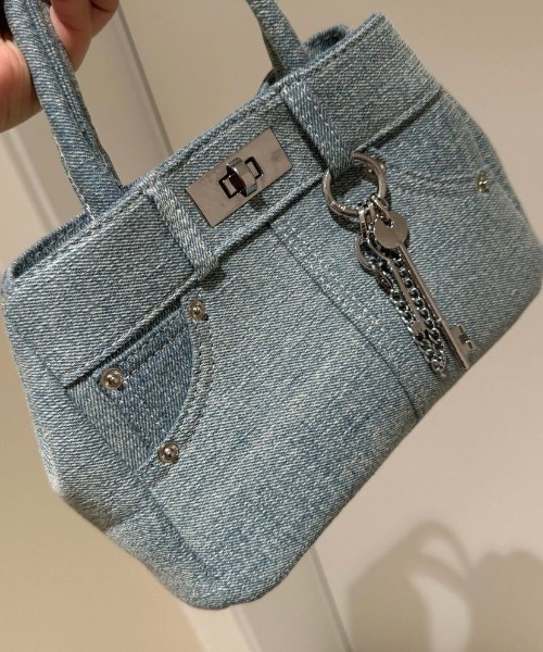 DIAVEL ハンドバッグ Y2Kデニムライク防水2WAYバッグ｜夏のビーチもOK