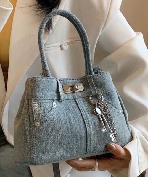 DIAVEL ハンドバッグ Y2Kデニムライク防水2WAYバッグ｜夏のビーチもOK