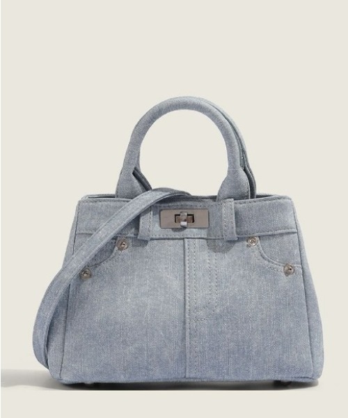 DIAVEL ハンドバッグ Y2Kデニムライク防水2WAYバッグ｜夏のビーチもOK