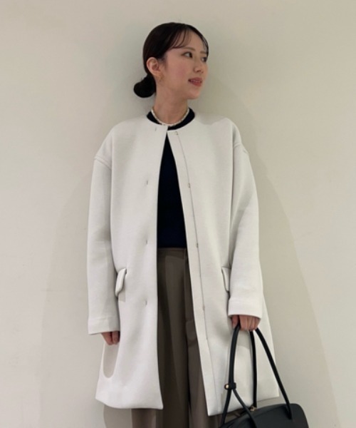 Mila owen コート　ネイビー Mila Owen 「Mila Owen」 ノーカラーコート 0 ネイビー
