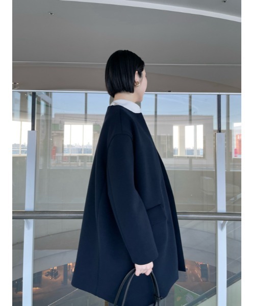 Mila owen コート　ネイビー Mila Owen 「Mila Owen」 ノーカラーコート 0 ネイビー