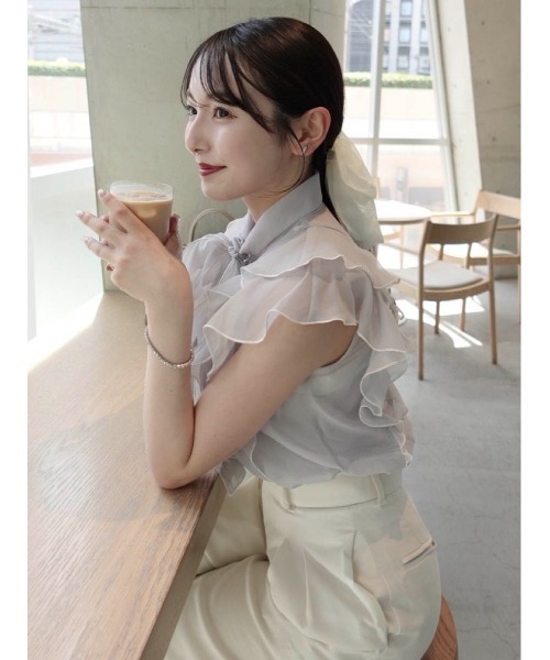 MERCURYDUO ブラウス シャツ 「追加生産」オーガンジー配色