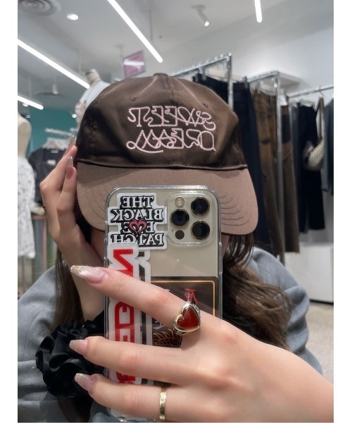 pois ポワ　サテンキャップsaten cap green 新品 完売交渉可人気商品❢pois ポワ サテンキャップsaten cap green