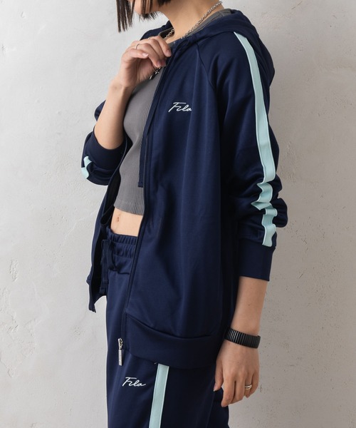 FILA 「FILA」 セットアップジャージ L ネイビー レディース