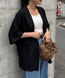 ジャケット テーラードジャケット 「さらっとした着心地」リネン混ゆったり半袖シャツジャケット レディース｜ZOZOTOWN Yahoo!店