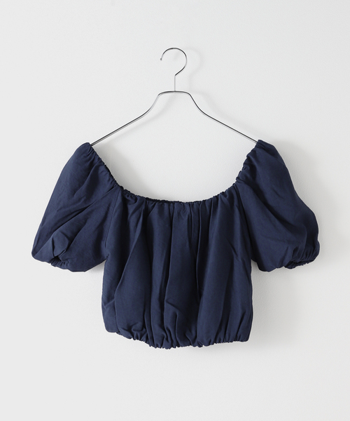ブラウス シャツ MAISON GUILLEMETTE/メゾンギヨメット CROP BL ブラウス LEACROP レディース