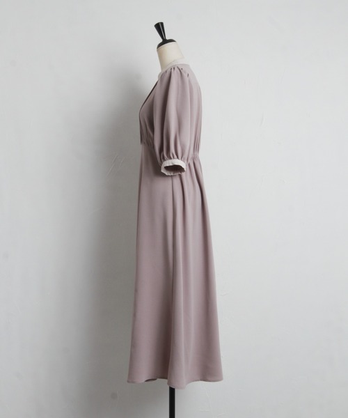 「tocco closet」 半袖ワンピース M ライトベージュ レディース_画像4