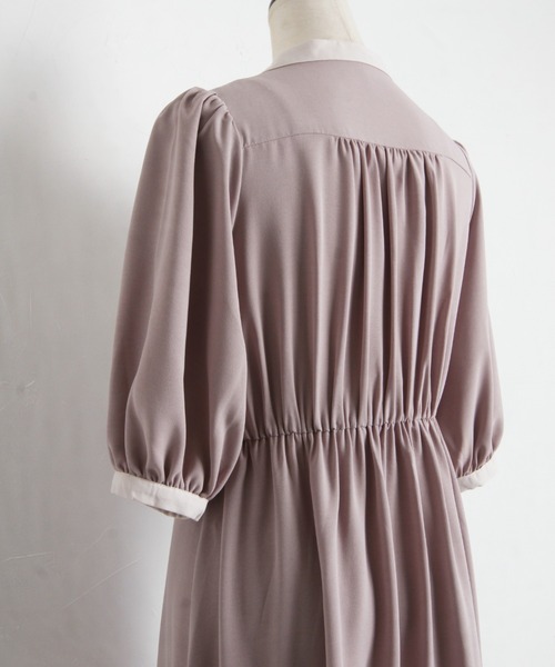 「tocco closet」 半袖ワンピース M ライトベージュ レディース_画像6