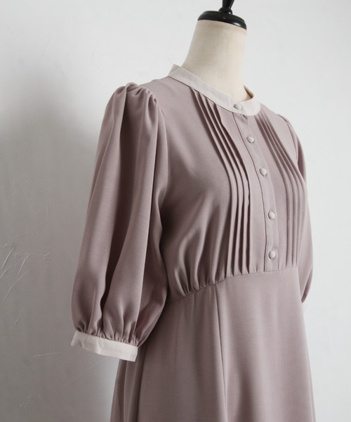 「tocco closet」 半袖ワンピース M ライトベージュ レディース_画像9