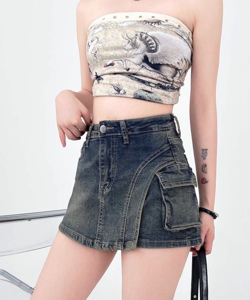 VIBGYOR デニムスカート 「EIZZ/アイズ」ヴィンテージ カーゴデニム